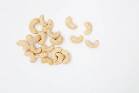 Unshelled raw cashew nuts , Pattern of nuts form Stock Photos