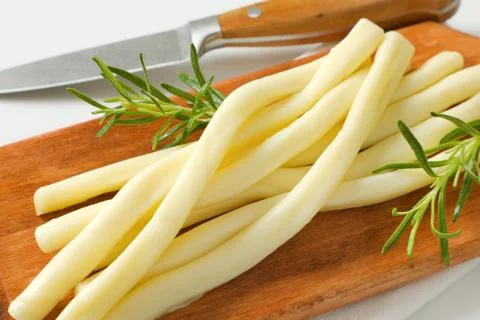 Unsmoked string cheese 스톡 사진