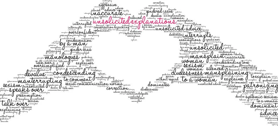 Unsolicited Explanations word cloud Illustrazione stock