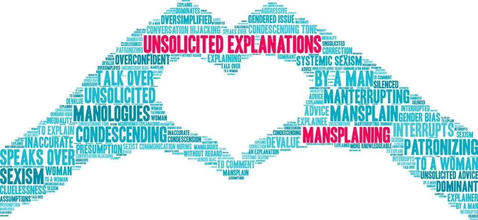 Unsolicited Explanations word cloud Stock Illustration