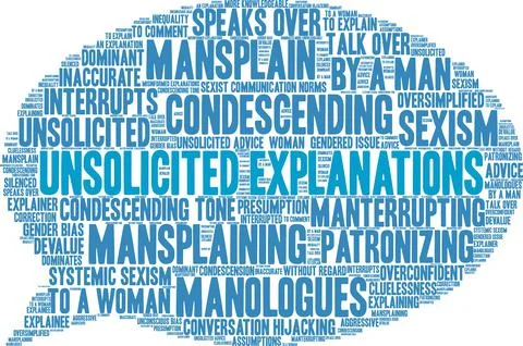 Unsolicited Explanations word cloud Ilustração Stock