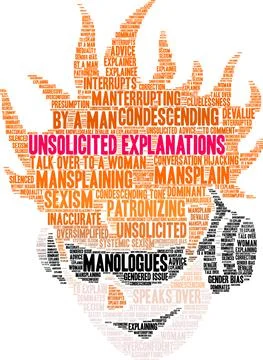 Unsolicited Explanations word cloud Stock Illustration