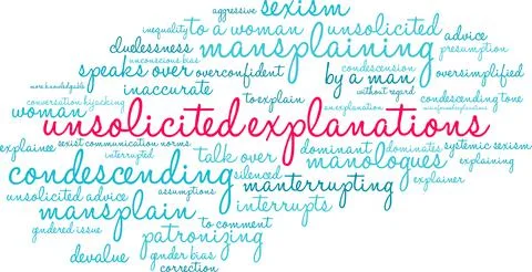 Unsolicited Explanations word cloud Stock-Illustration