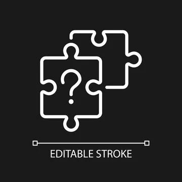 Unsolved puzzle white linear icon for dark theme Stock Illustration