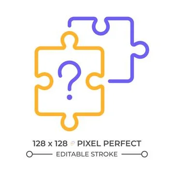 Unsolved question two color line icon Stock Illustration