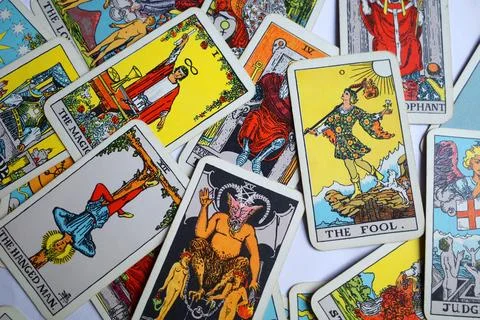Unsorted tarot cards  Stock Photos