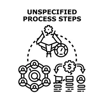 Unspecified business process steps workflow optimization Stock Illustration