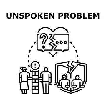 Unspoken problem concept with communication breakdown and misunderstanding Stock Illustration
