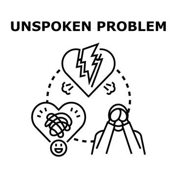 Unspoken problems causing emotional stress and relationship breakdown Illustrazione stock