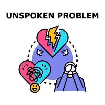 Unspoken problems causing emotional stress and relationship breakdown Stock Illustration