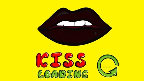 Unstable kiss loading yellow background Stock Footage 112704051