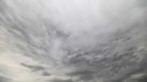 Unstable sky with swirling storm clouds, Chaotic overcast sky with turbulent wea Stock Footage 325639604