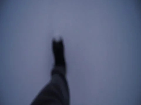 Unstable Walk Through Snow Captured with a Vintage Handheld Camera Stock Footage 295248445