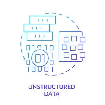 Unstructured data blue gradient concept icon Stock Illustration