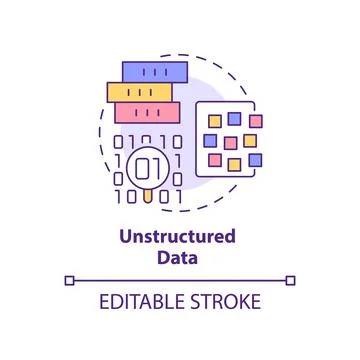 Unstructured data concept icon Stock Illustration