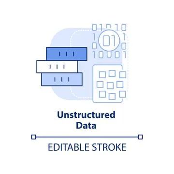 Unstructured data light blue concept icon Stock Illustration