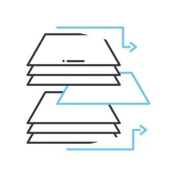 Unstructured data line icon, outline symbol, vector illustration, concept sign Stock Illustration