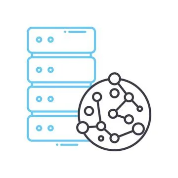 Unstructured data line icon, outline symbol, vector illustration, concept sign Stock Illustration