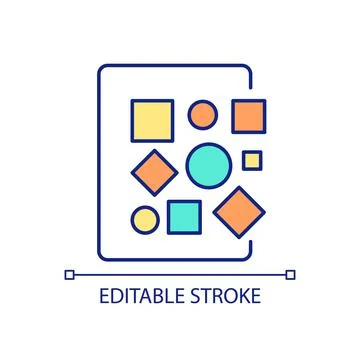 Unstructured data management RGB color icon Stock Illustration