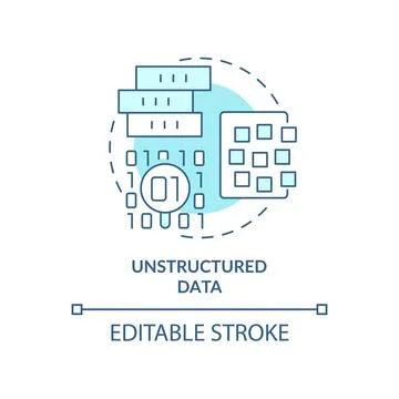 Unstructured data turquoise concept icon 스톡 일러스트