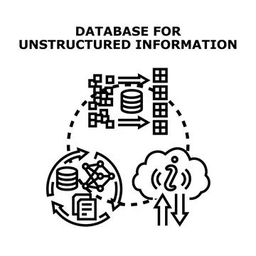 Unstructured information database processing and cloud storage Illustrazione stock