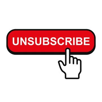Unsubscribe Button with Hand Mouse Pointer. Vector 库存插图