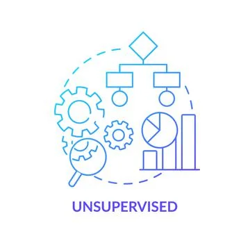 Unsupervised blue gradient concept icon Illustrazione stock