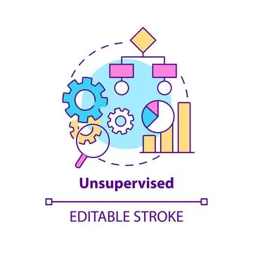 Unsupervised concept icon Illustrazione stock
