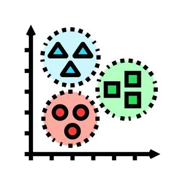 Unsupervised learning machine color icon vector illustration Stockillustratie