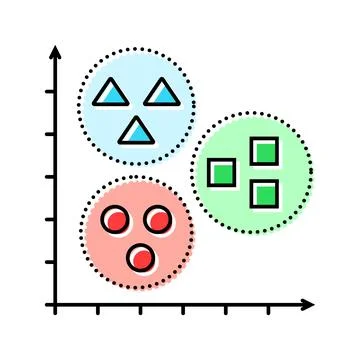 Unsupervised learning machine color icon vector illustration Stock Illustration