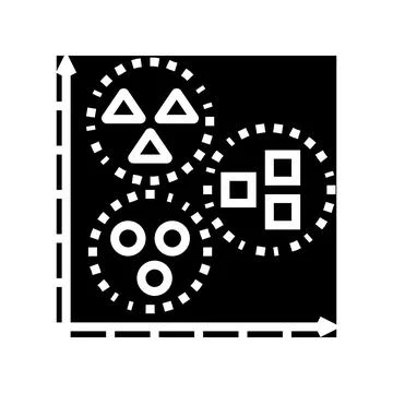 Unsupervised learning machine glyph icon vector illustration イラスト素材