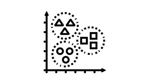 Unsupervised learning machine line icon animation Stock Footage 326125532