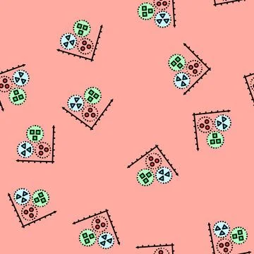 Unsupervised learning machine vector seamless pattern Illustrazione stock