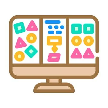 Unsupervised machine learning color icon vector illustration Stock Illustration