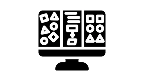 Unsupervised machine learning glyph icon animation 스톡 동영상 326735708