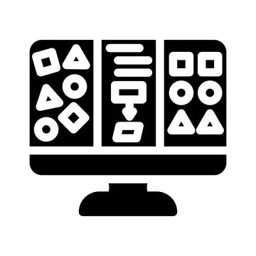 Unsupervised machine learning glyph icon vector illustration Stock Illustration