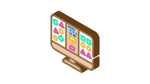 Unsupervised machine learning isometric icon animation Stock Footage 327280795