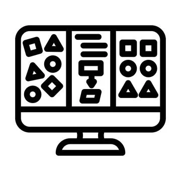 Unsupervised machine learning line icon vector illustration イラスト素材