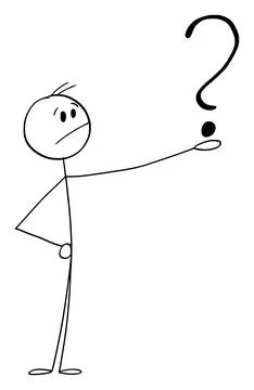 Unsure Asking Person Looking for Answer Holding Question Mark, Vector Cartoon Stock Illustration