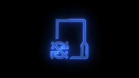 Unsync folder stroke icon glowing neon animation Stock Footage 289524333