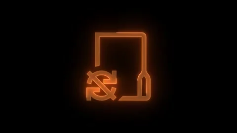 Unsync folder stroke icon glowing neon animation Stock Footage 289524345