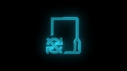 Unsync folder stroke icon glowing neon animation Stock Footage 289524366