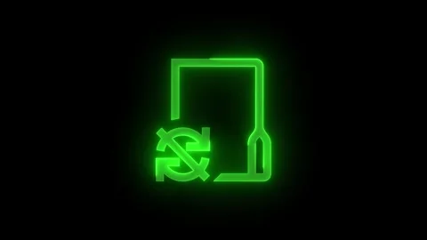 Unsync folder stroke icon glowing neon animation Stock Footage 289524387