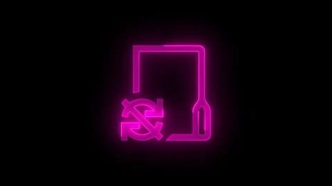 Unsync folder stroke icon glowing neon animation Stock Footage 289524403