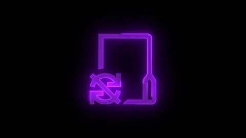 Unsync folder stroke icon glowing neon animation Stock Footage 289524415