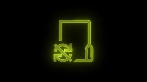 Unsync folder stroke icon glowing neon animation Stock Footage 289524491