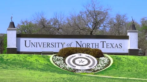 UNT Main Sign (North) CU Stock Footage 249646293