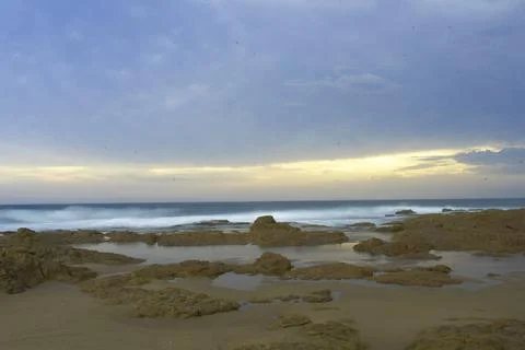 Untamed and less crowded beach of KZN south cioast Durban near Hibberdene Stock Photos