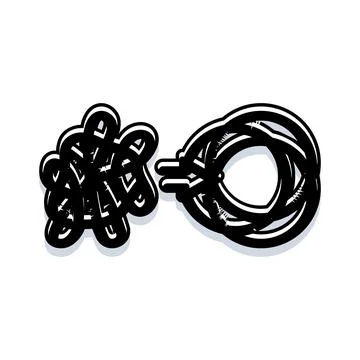 Untangling chaos into order concept Stock Illustration
