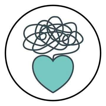 Untangling Mind Heart 스톡 일러스트